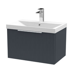 [BFFF1494D] Tixall 1 Drawer Wall Hung Vanity Basin Unit with 1 Tap Hole Thin-Edge Ceramic Basin, Choice of Size and Colour - Cutout