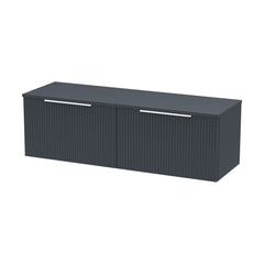 [BFFF1494W2] Tixall Fluted 2 Drawer Wall Hung Vanity Unit with Worktop - Choice of Colour - Cutout