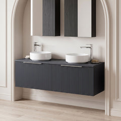 [BFFF1494W2] Tixall Fluted 2 Drawer Wall Hung Vanity Unit with Worktop - Choice of Colour