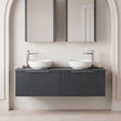 [BFFF1494W2] Tixall Fluted 2 Drawer Wall Hung Vanity Unit with Worktop - Choice of Colour - Silo