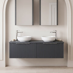 [BFFF1494W2] Tixall Fluted 2 Drawer Wall Hung Vanity Unit with Worktop - Choice of Colour - Silo