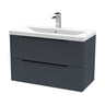 [BFFF1495AH226] Tixall Fluted Front Wall Hung Vanity Basin Unit with Choice of Size, Colour and Handle Options - Cutout
