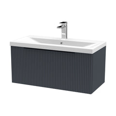 [BFFF1496AH226] Tixall Fluted Front Wall Hung Vanity Basin Unit with Choice of Size, Colour and Handle Options - Cutout