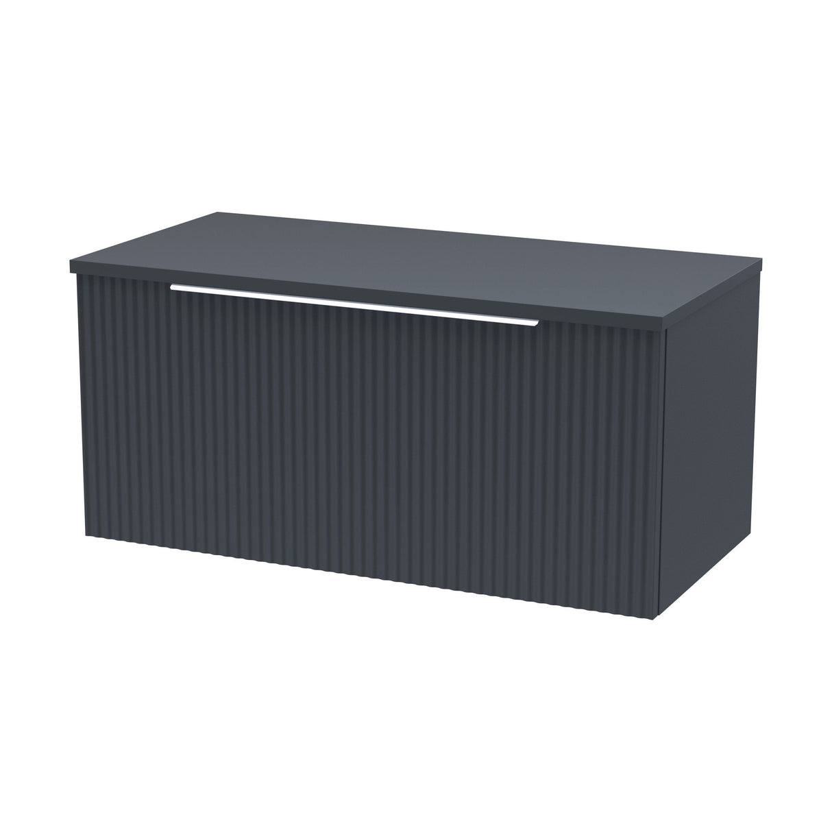 [BFFF1496W] Tixall Fluted 1 Drawer Wall Hung Vanity Unit with Worktop - Choice of Size and Colour - Cutout