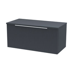 [BFFF1496W] Tixall Fluted 1 Drawer Wall Hung Vanity Unit with Worktop - Choice of Size and Colour - Cutout