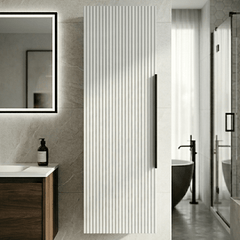 [BFFF162H225] Tixall Fluted Wall Hung Tall Bathroom Storage Unit, 400mm, Multiple Colours and Handle Options - Silo