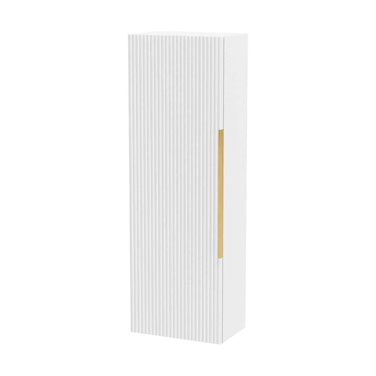 [BFFF162H325] Tixall Fluted Wall Hung Tall Bathroom Storage Unit, 400mm, Multiple Colours and Handle Options - Cutout
