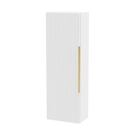 [BFFF162H325] Tixall Fluted Wall Hung Tall Bathroom Storage Unit, 400mm, Multiple Colours and Handle Options - Cutout