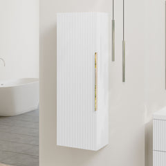 [BFFF162H325] Tixall Fluted Wall Hung Tall Bathroom Storage Unit, 400mm, Multiple Colours and Handle Options - Lifestyle 3