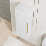 Fluted Tall Bathroom Unit, 400mm, Multiple Colours and Handle Options