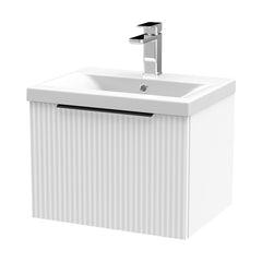 [BFFF191AH225] Tixall Fluted Front Wall Hung Vanity Basin Unit with Choice of Size, Colour and Handle Options - Cutout