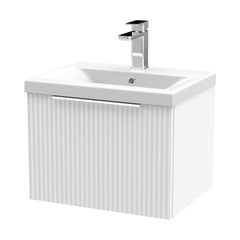 [BFFF191A] Tixall Fluted Front Wall Hung Vanity Basin Unit with Choice of Size, Colour and Handle Options - Cutout
