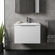 [BFFF191B] Tixall 1 Drawer Wall Hung Vanity Basin Unit with 1 Tap Hole Minimalist Ceramic Basin, Choice of Size and Colour - Silo