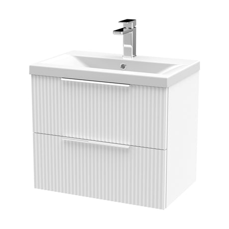 [BFFF193A] Tixall Fluted Front Wall Hung Vanity Basin Unit with Choice of Size, Colour and Handle Options - Cutout