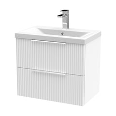 [BFFF193A] Tixall Fluted Front Wall Hung Vanity Basin Unit with Choice of Size, Colour and Handle Options - Cutout