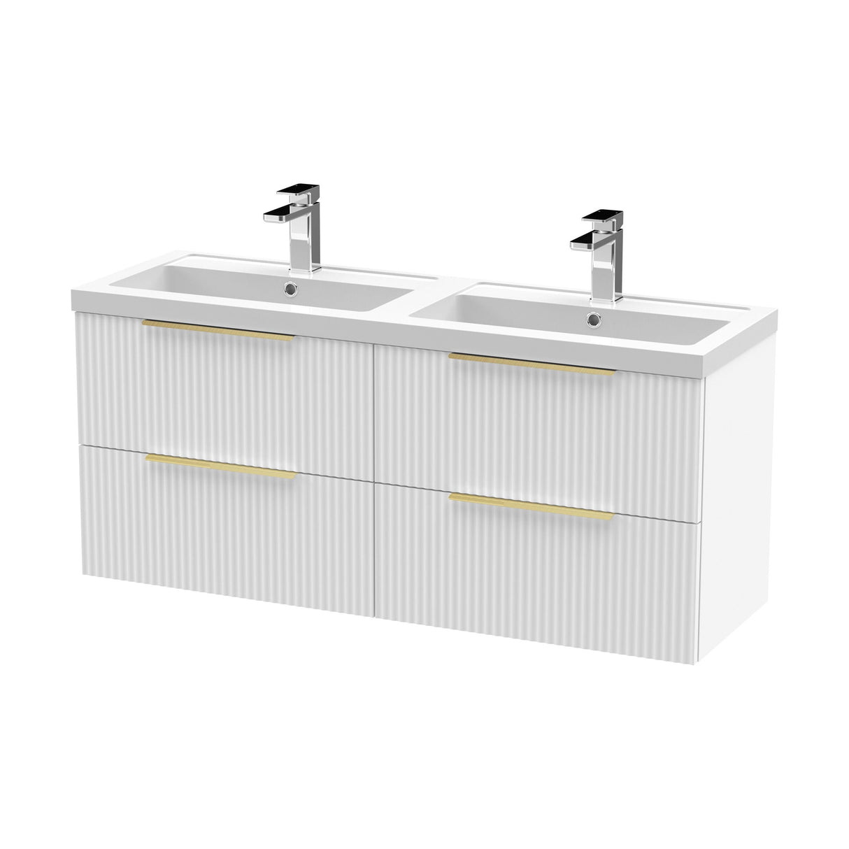 [BFFF193CH325] Tixall Fluted Front Wall Hung Vanity Basin Unit with Choice of Size, Colour and Handle Options - Cutout