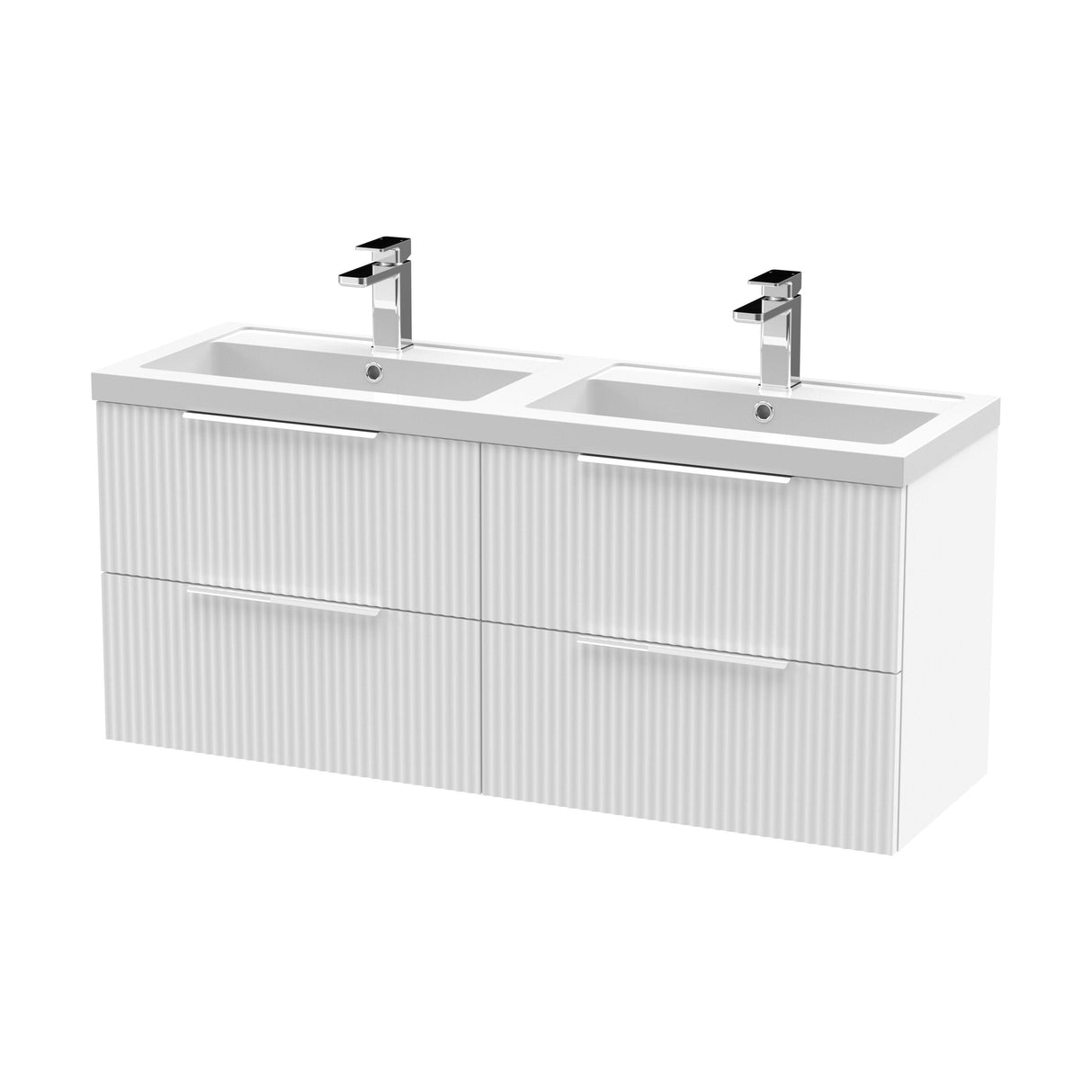 [BFFF193C] Tixall Fluted Front Wall Hung Vanity Basin Unit with Choice of Size, Colour and Handle Options - Cutout