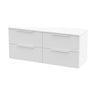 [BFFF193W2] Tixall Fluted 4 Drawer Wall Hung Vanity Unit with Worktop - Choice of Colour - Cutout