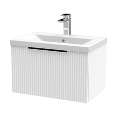 [BFFF194AH225] Tixall Fluted Front Wall Hung Vanity Basin Unit with Choice of Size, Colour and Handle Options - Cutout