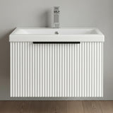 Tixall Fluted Front Wall Hung Vanity Basin Unit with Choice of Size, Colour and Handle Options