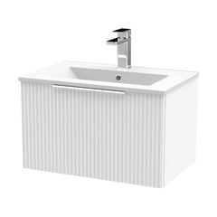 [BFFF194B] Tixall 1 Drawer Wall Hung Vanity Basin Unit with 1 Tap Hole Minimalist Ceramic Basin, Choice of Size and Colour - Cutout