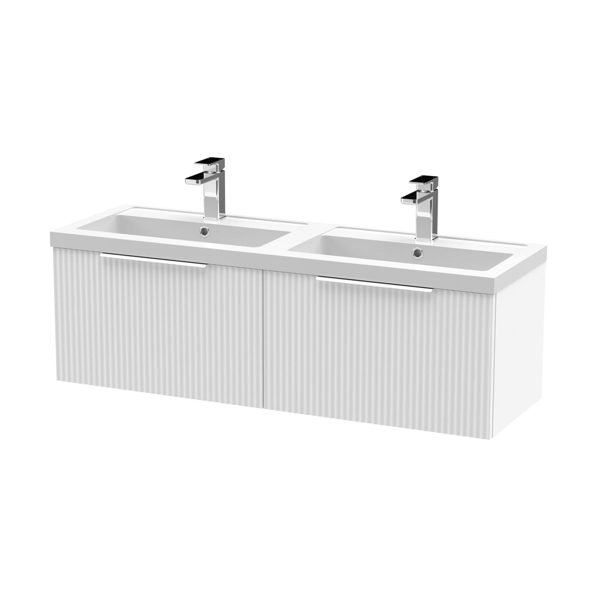 [BFFF194C] Tixall Fluted Front Wall Hung Vanity Basin Unit with Choice of Size, Colour and Handle Options - Cutout