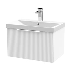 [BFFF194D] Tixall 1 Drawer Wall Hung Vanity Basin Unit with 1 Tap Hole Thin-Edge Ceramic Basin, Choice of Size and Colour - Cutout