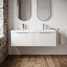 [BFFF194F] Tixall Fluted 2 Drawer Wall Hung Vanity Unit with Double Basin - Choice of Colour - Silo