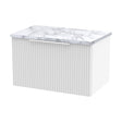 [BFFF194LCM] Tixall Fluted 1 Drawer Wall Hung Vanity Unit with Laminate Worktop, Satin White, 600mm - Cutout
