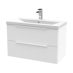 [BFFF195A] Tixall Fluted Front Wall Hung Vanity Basin Unit with Choice of Size, Colour and Handle Options - Cutout