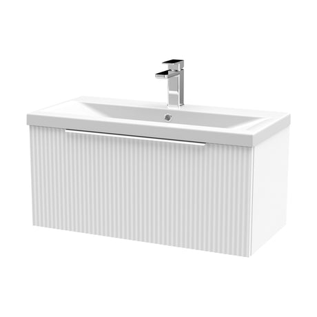 [BFFF196A] Tixall Fluted Front Wall Hung Vanity Basin Unit with Choice of Size, Colour and Handle Options - Cutout