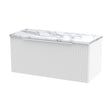 [BFFF196LCM] Tixall Fluted Wall Hung Vanity Unit with Laminate Worktop, Satin White, 800mm - Cutout
