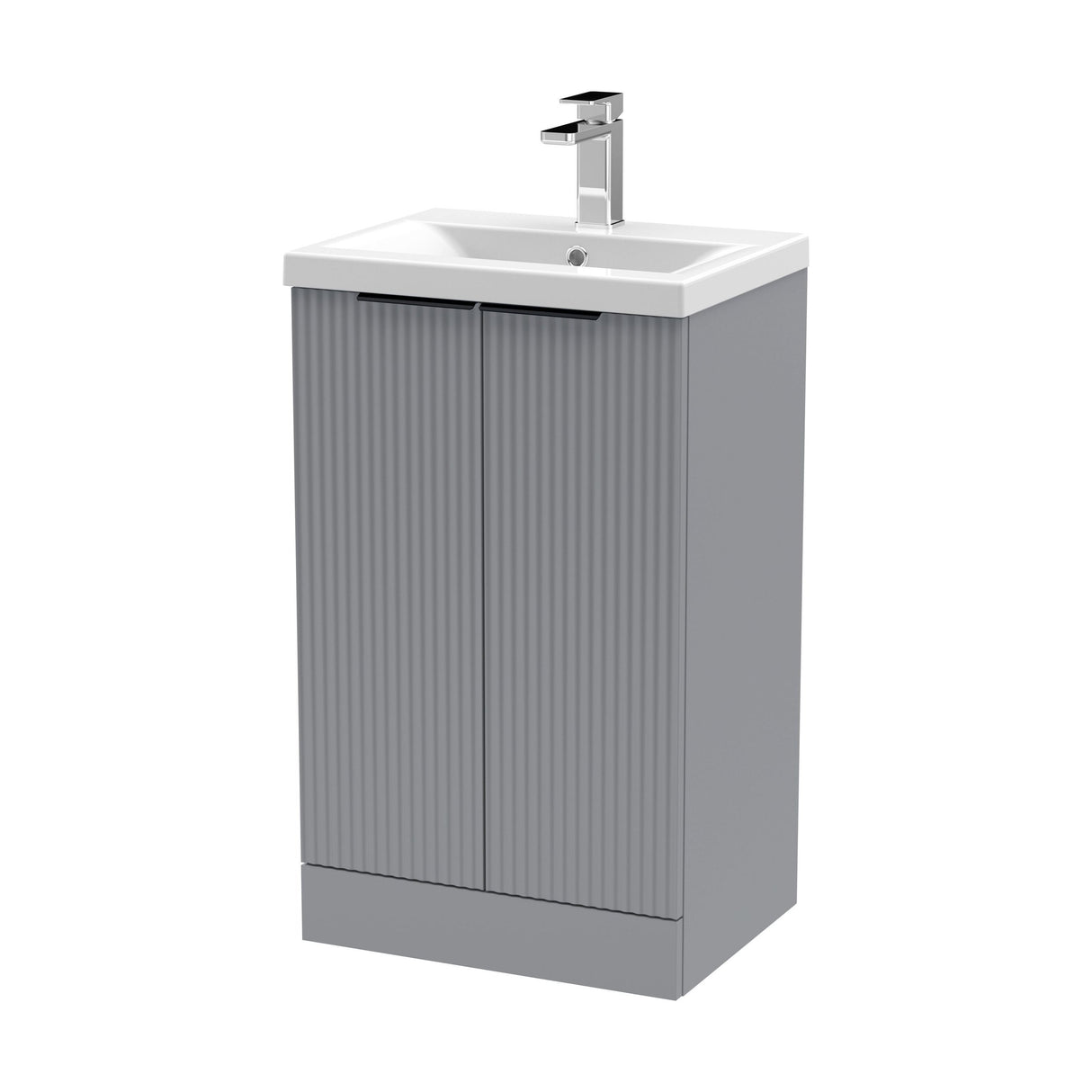 [BFFF223AH224] Tixall Fluted Front Floor Standing Vanity Basin Unit with Choice of Size, Colour and Handle Options - Cutout
