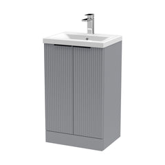 [BFFF223AH224] Tixall Fluted Front Floor Standing Vanity Basin Unit with Choice of Size, Colour and Handle Options - Cutout