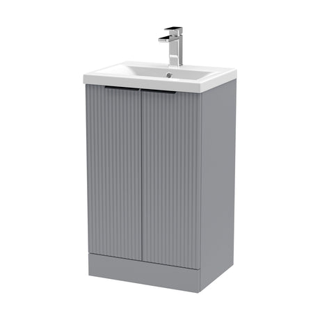 [BFFF223AH224] Tixall Fluted Front Floor Standing Vanity Basin Unit with Choice of Size, Colour and Handle Options - Cutout