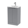 [BFFF223AH224] Tixall Fluted Front Floor Standing Vanity Basin Unit with Choice of Size, Colour and Handle Options - Cutout