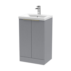 [BFFF223AH324] Tixall Fluted Front Floor Standing Vanity Basin Unit with Choice of Size, Colour and Handle Options - Cutout