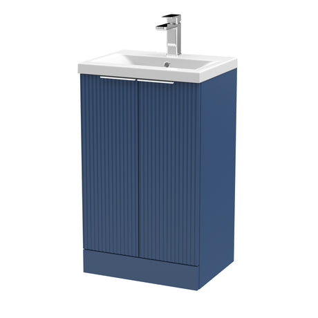 Fluted Front Floor Standing Vanity Basin Unit with Choice of Size, Colour and Handle Options