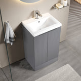 Fluted Front Floor Standing Vanity Basin Unit with Choice of Size, Colour and Handle Options