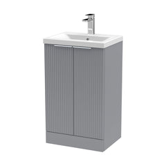 [BFFF223A] Tixall Fluted Front Floor Standing Vanity Basin Unit with Choice of Size, Colour and Handle Options - Cutout