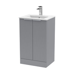 [BFFF223B] Tixall Floor Standing Vanity Basin Unit with 1 Tap Hole Minimalist Ceramic Basin, Choice of Size and Colour - Cutout