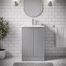 [BFFF223B] Tixall Floor Standing Vanity Basin Unit with 1 Tap Hole Minimalist Ceramic Basin, Choice of Size and Colour - Silo