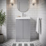 [BFFF223D] Tixall Floor Standing Vanity Basin Unit with 1 Tap Hole Thin-Edge Ceramic Basin, Choice of Size and Colour - Silo