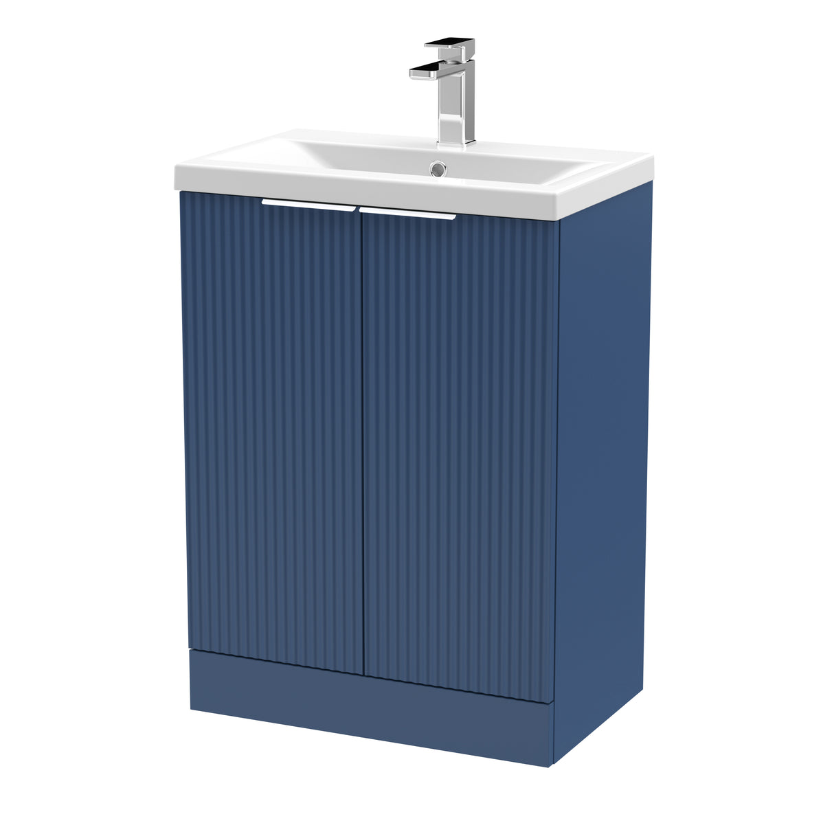 Fluted Front Floor Standing Vanity Basin Unit with Choice of Size, Colour and Handle Options