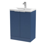 Fluted Front Floor Standing Vanity Basin Unit with Choice of Size, Colour and Handle Options
