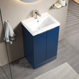 Fluted Front Floor Standing Vanity Basin Unit with Choice of Size, Colour and Handle Options