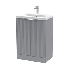 [BFFF225A] Tixall Fluted Front Floor Standing Vanity Basin Unit with Choice of Size, Colour and Handle Options - Cutout