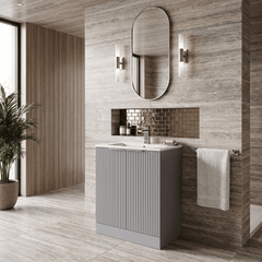 [BFFF225B] Tixall Floor Standing Vanity Basin Unit with 1 Tap Hole Minimalist Ceramic Basin, Choice of Size and Colour