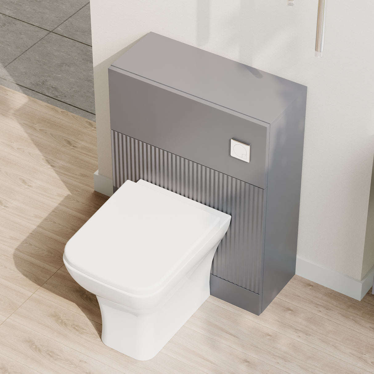 Fluted Front Floor Standing WC Unit, 500mm, Choice of Colour