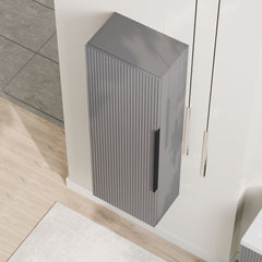 [BFFF262H225] Tixall Fluted Wall Hung Tall Bathroom Storage Unit, 400mm, Multiple Colours and Handle Options - Lifestyle 2